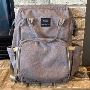 LAND gray diaper bag